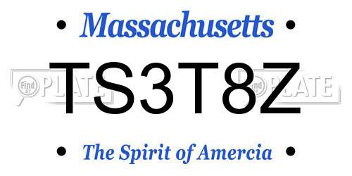TS3T8Z Massachusetts License Plate