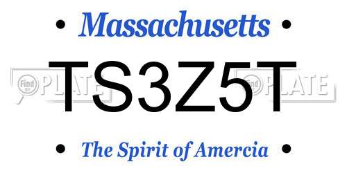 TS3Z5T Massachusetts License Plate