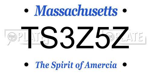 TS3Z5Z Massachusetts License Plate