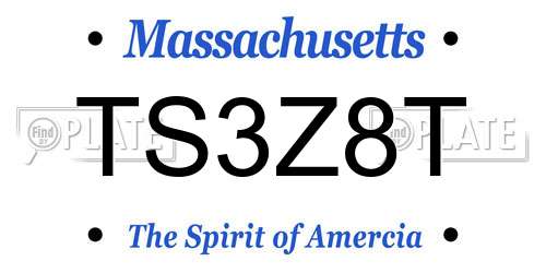 TS3Z8T Massachusetts License Plate