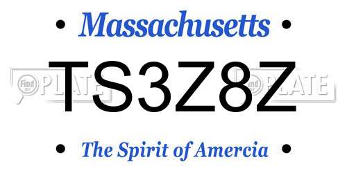 TS3Z8Z Massachusetts License Plate