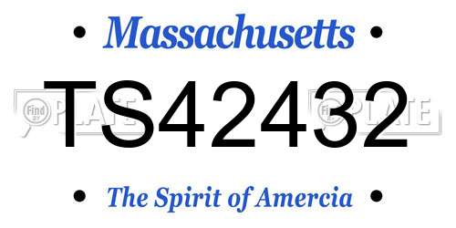 TS42432 Massachusetts License Plate