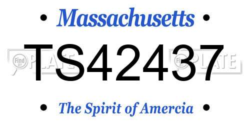 TS42437 Massachusetts License Plate