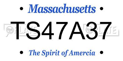TS47A37 Massachusetts License Plate