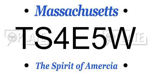 TS4E5W Massachusetts License Plate