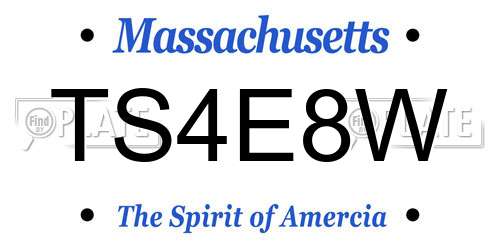 TS4E8W Massachusetts License Plate