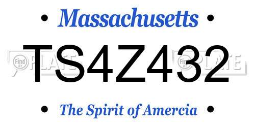 TS4Z432 Massachusetts License Plate