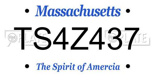 TS4Z437 Massachusetts License Plate