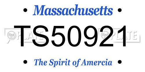 TS50921 Massachusetts License Plate