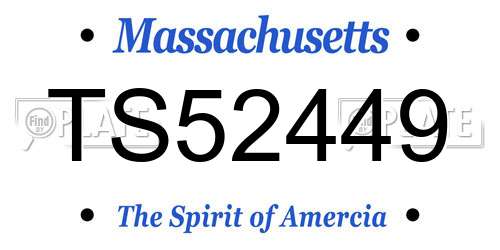 TS52449 Massachusetts License Plate
