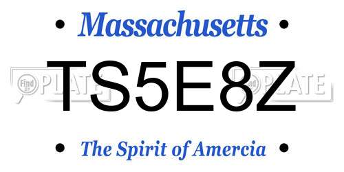 TS5E8Z Massachusetts License Plate