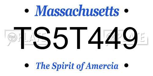 TS5T449 Massachusetts License Plate