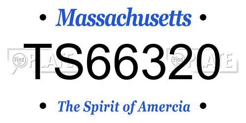 TS66320 Massachusetts License Plate