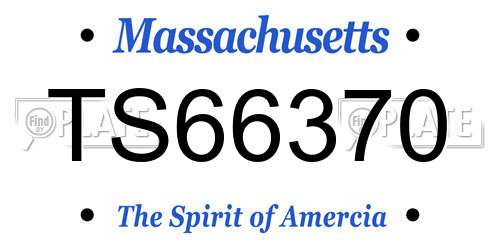TS66370 Massachusetts License Plate