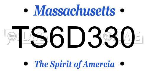 TS6D330 Massachusetts License Plate