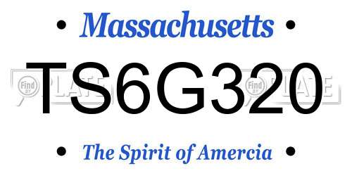TS6G320 Massachusetts License Plate