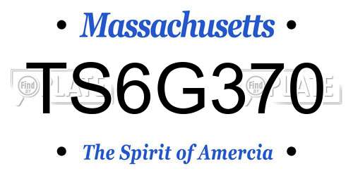 TS6G370 Massachusetts License Plate