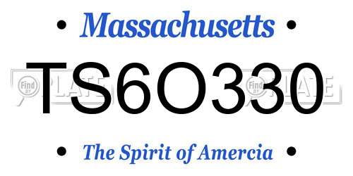 TS6O330 Massachusetts License Plate