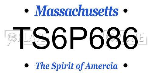 TS6P686 Massachusetts License Plate