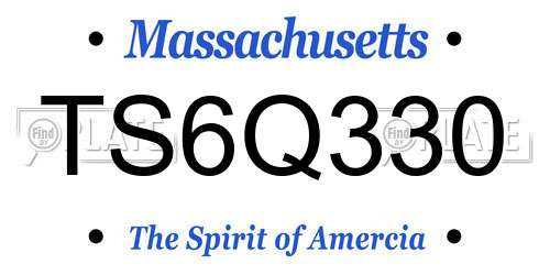 TS6Q330 Massachusetts License Plate