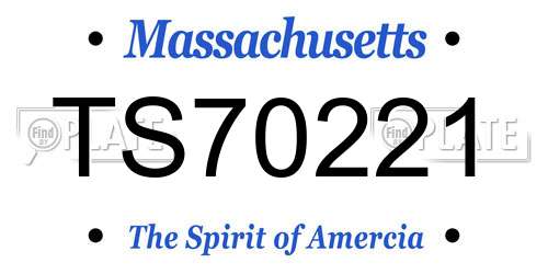 TS70221 Massachusetts License Plate