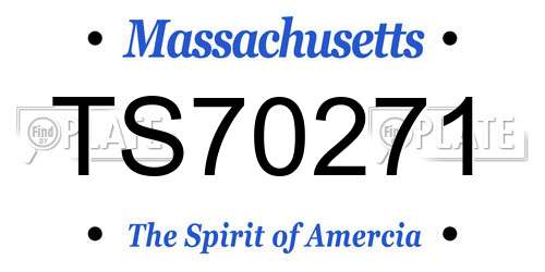 TS70271 Massachusetts License Plate