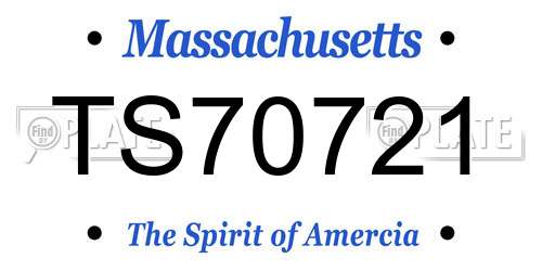 TS70721 Massachusetts License Plate