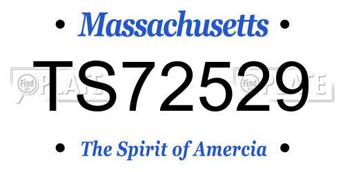 TS72529 Massachusetts License Plate