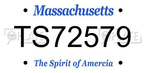 TS72579 Massachusetts License Plate