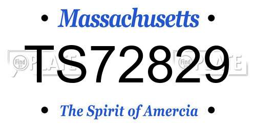 TS72829 Massachusetts License Plate