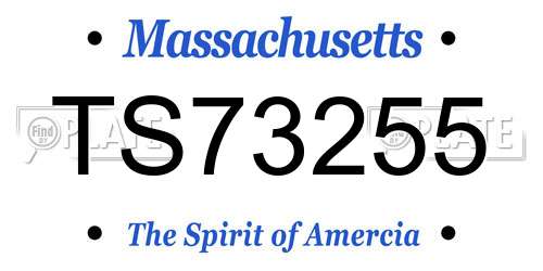 TS73255 Massachusetts License Plate