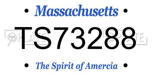TS73288 Massachusetts License Plate