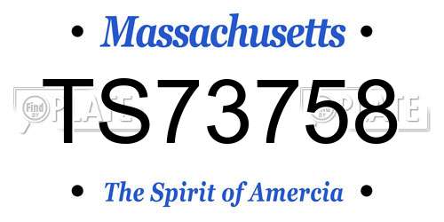 TS73758 Massachusetts License Plate