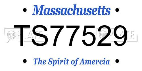 TS77529 Massachusetts License Plate