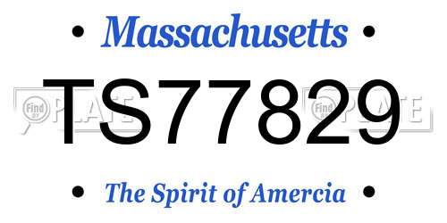 TS77829 Massachusetts License Plate