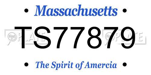 TS77879 Massachusetts License Plate