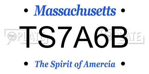 TS7A6B Massachusetts License Plate