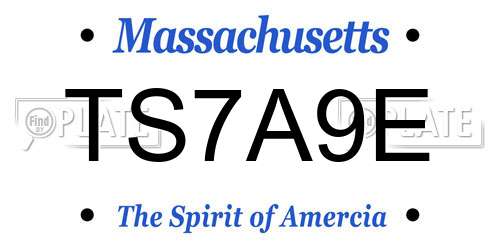 TS7A9E Massachusetts License Plate