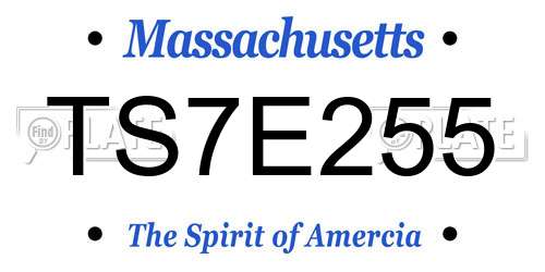 TS7E255 Massachusetts License Plate