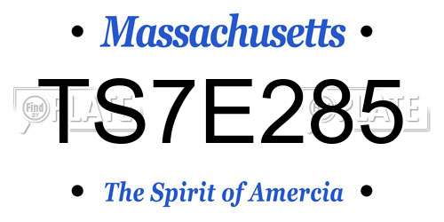 TS7E285 Massachusetts License Plate