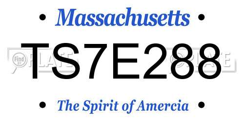 TS7E288 Massachusetts License Plate