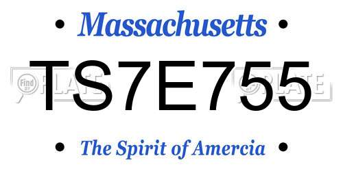 TS7E755 Massachusetts License Plate