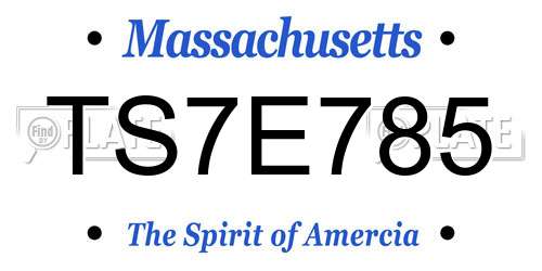 TS7E785 Massachusetts License Plate