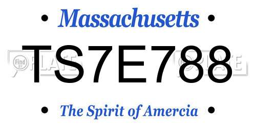 TS7E788 Massachusetts License Plate