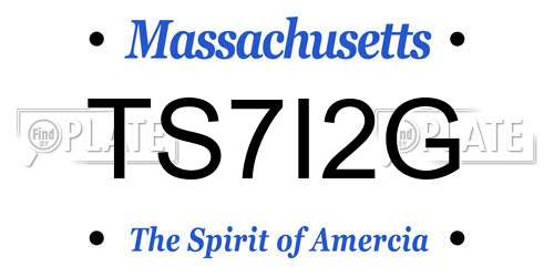 TS7I2G Massachusetts License Plate