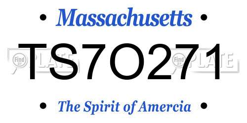TS7O271 Massachusetts License Plate