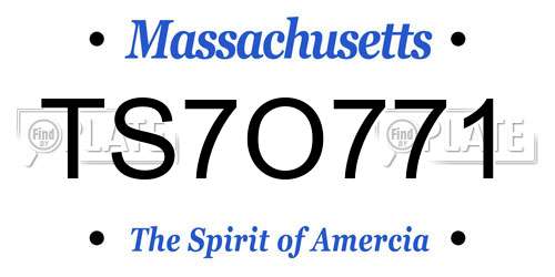TS7O771 Massachusetts License Plate