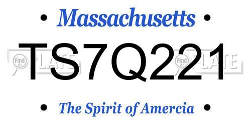 TS7Q221 Massachusetts License Plate