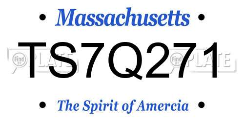 TS7Q271 Massachusetts License Plate