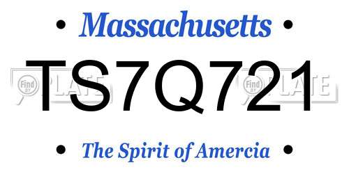TS7Q721 Massachusetts License Plate